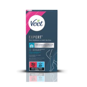 Benzi de ceară rece Veet Expert Ulei Migdale pentru picioare și corp, 12 benzi
