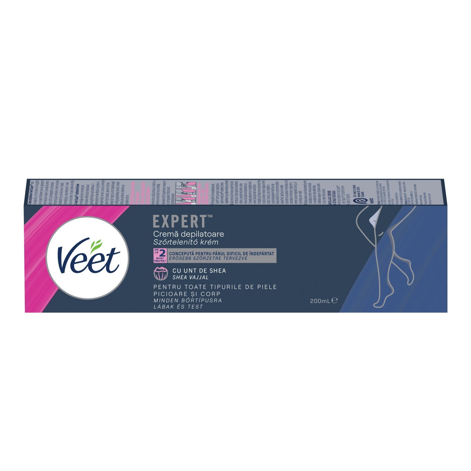 Cremă depilatoare Veet Expert cu Unt de Shea pentru picioare și corp 200 ml – imagine 2