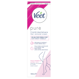 Cremă Depilatoare Veet Pure pentru Piele Normală, 100 ml