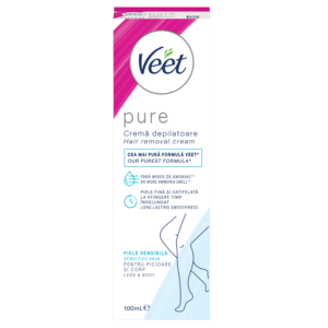 Cremă Depilatoare Veet Pure pentru Piele Sensibilă, 100 ml