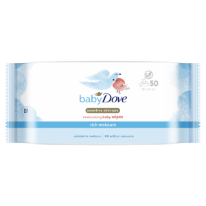 Șervețele umede hidratante Baby Dove, 50 bucăți